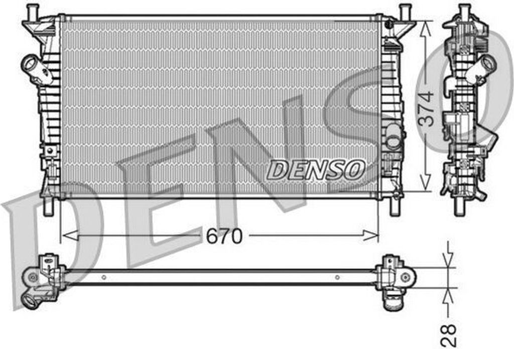 DENSO DRM10074 - OE 1230987 Kühler, Motorkühlung für Berlingo, Focus II, C-Max, Focus C-Max (DM2), 3 (BK), 5 (CR19), C30 (533), C70 II Cabriolet...