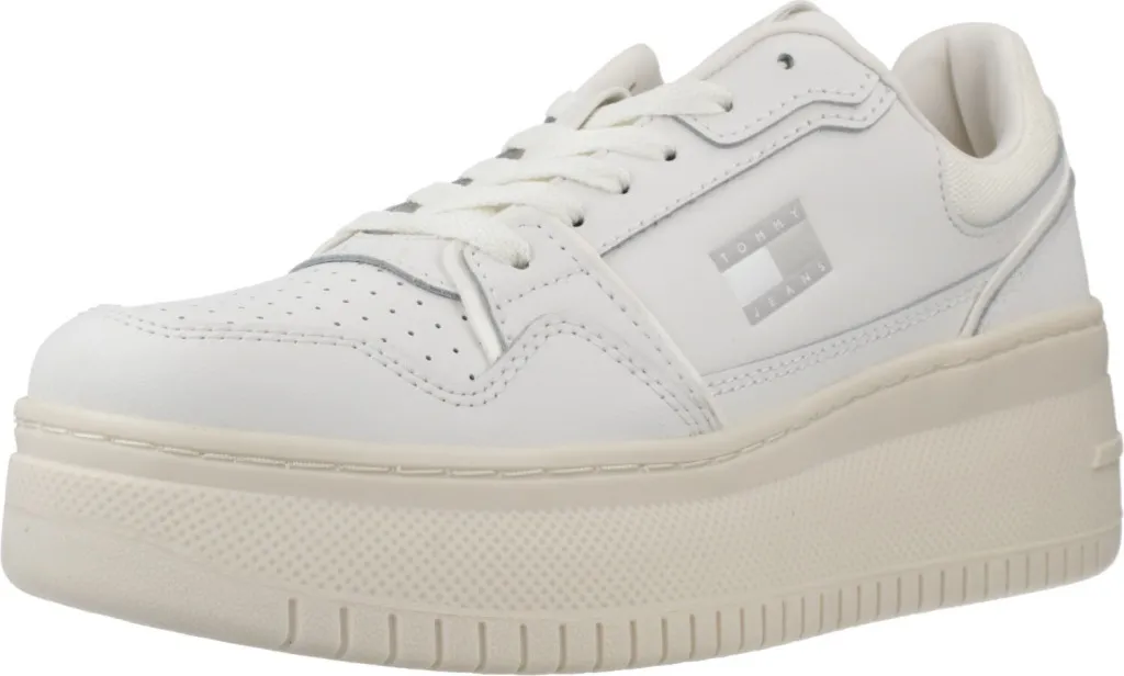 Baskets Plateforme Femme Tommy Jeans Retro Basket - Sneakers Blanches