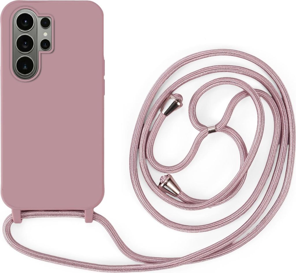 Handykette für Samsung Galaxy S26 Ultra Hanyhülle mit Band Hülle mit Kodel Smartphone Halskette in Rosa