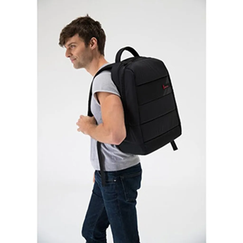 Sac à dos PC 15,6 pouces noir CPLUS, polyester imperméable et rembourré - 3