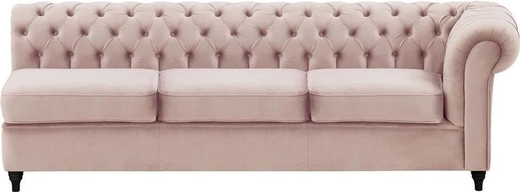 Chesterfield Modul - Dreisitziges Seitenelement, rechts (3R)-Velluto 14-black