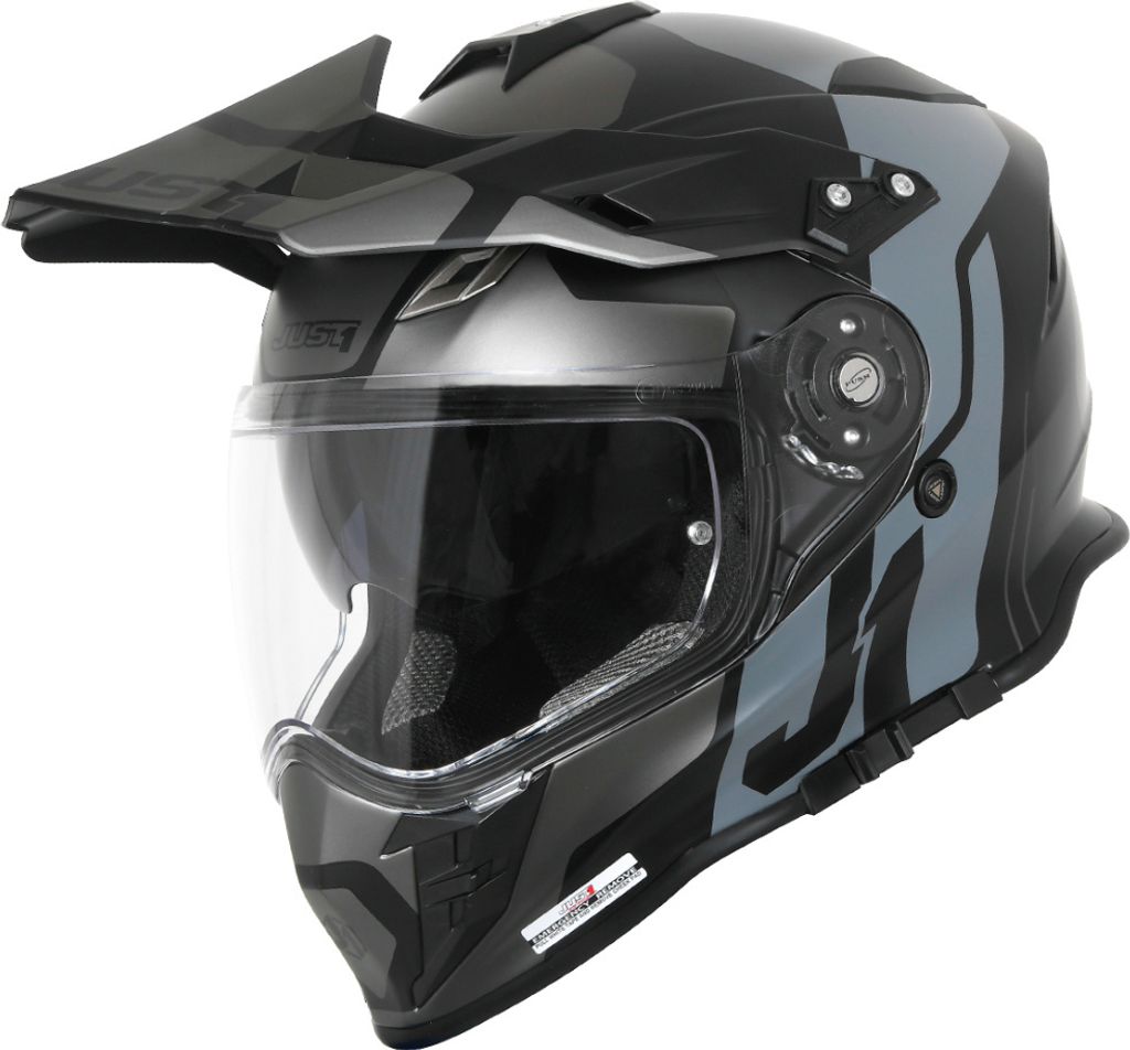 Just1 J34 Pro Tour Motocross Helm, schwarz/titan, XS (53/54)