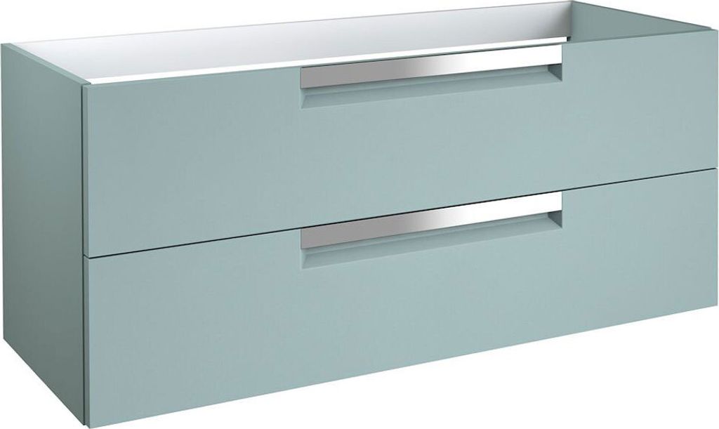 Waschtischunterschrank Meerut 31 mit Siphonausschnitt, Farbe: Aquamarin – 50 x 119 x 45 cm (H x B x T)