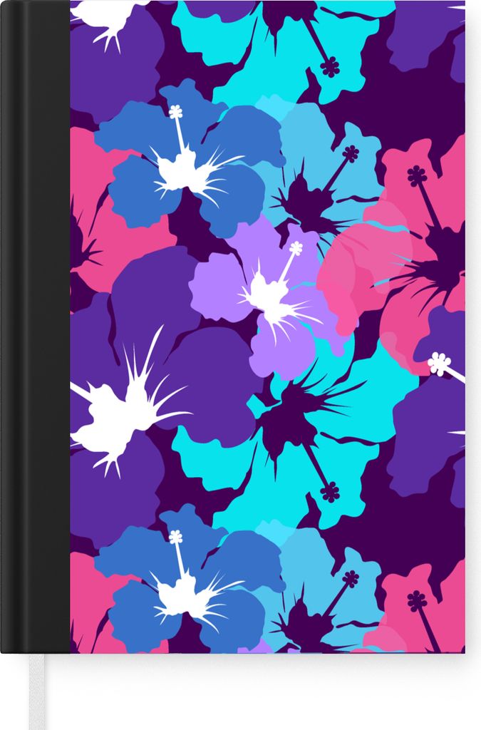 MuchoWow Notizbuch Tagebuch Haushaltsbuch Notebook A5 Tropisch - Blumen - Hawaii - Muster - Notizblock - Notizheft - Notebook - Schreibblock - Pa...