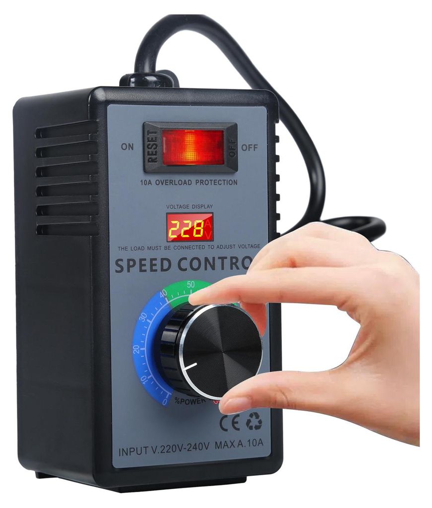 AC 220 V, 10 A, 4000 W, Spannungsregler, Temperatur, Motorlüfter-Drehzahlregler, Dimmer, EU-Stecker
