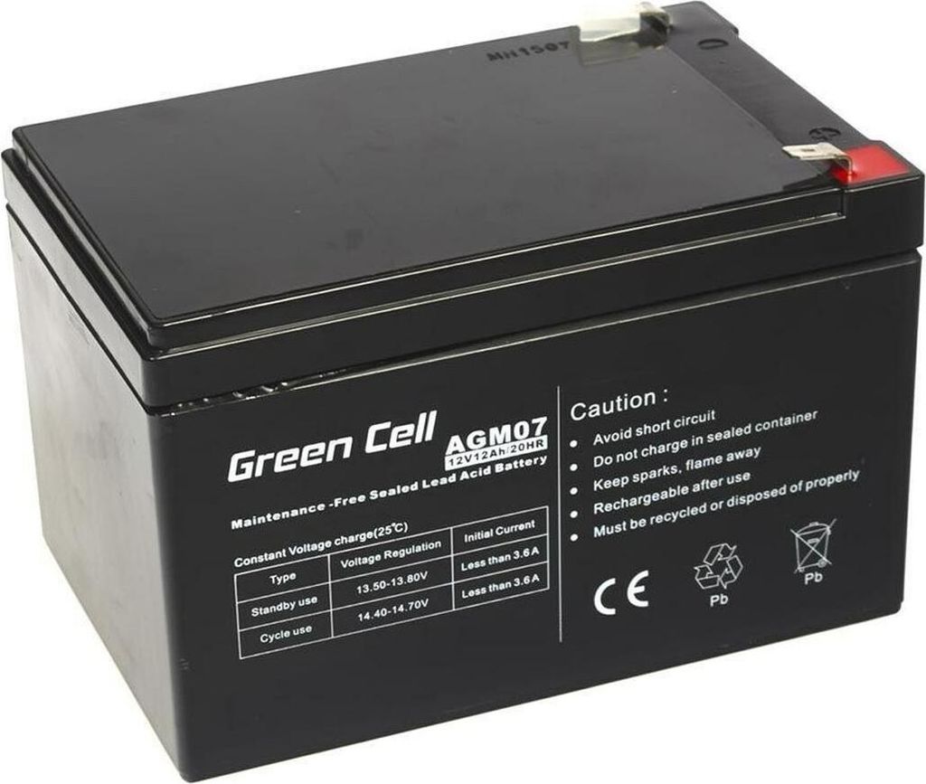 Batterie Green Cell AGM 12 V 12 Ah - Batterie - 12 000 mAh Image du produit 