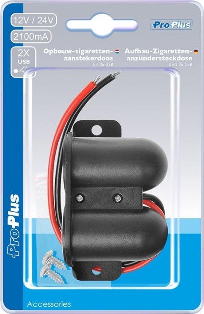 Presa accendisigari da parete + 2xUSB tipo A 12V/24V in Immagine del prodotto 