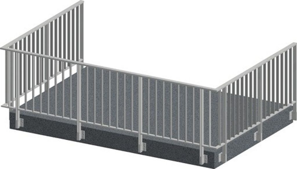 Pertura Geländer-Komplettset Triton anthrazit U-Form Aluminium für Seitenmontage 8 m