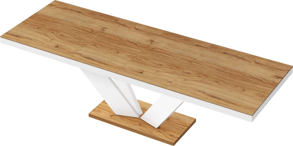 Design Esstisch Tisch HEU-111 Hochglanz ausziehbar 160 bis 256 cm