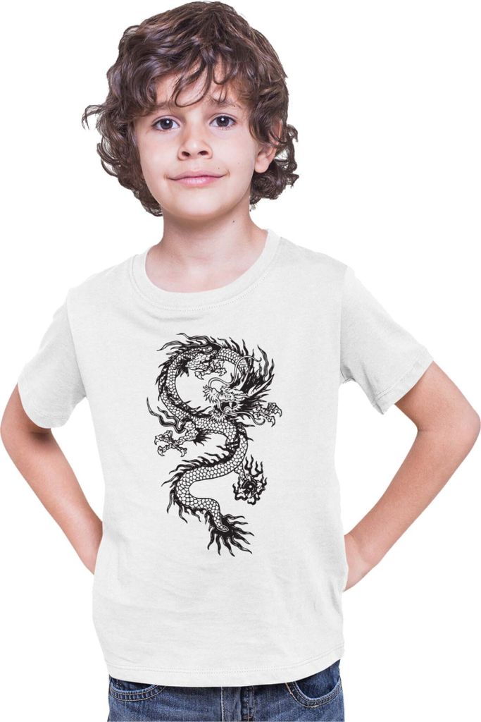 Kinder T-Shirt Dragon Anime Manga Ball Z Shenron 04, 7-8 Jahr - 128 / Weiß