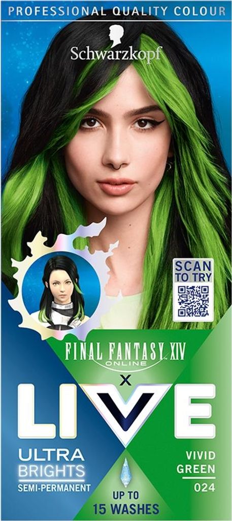 Live Ultra Brights X Final Fantasy XIV Online farba do włosów 024 Vivid Green