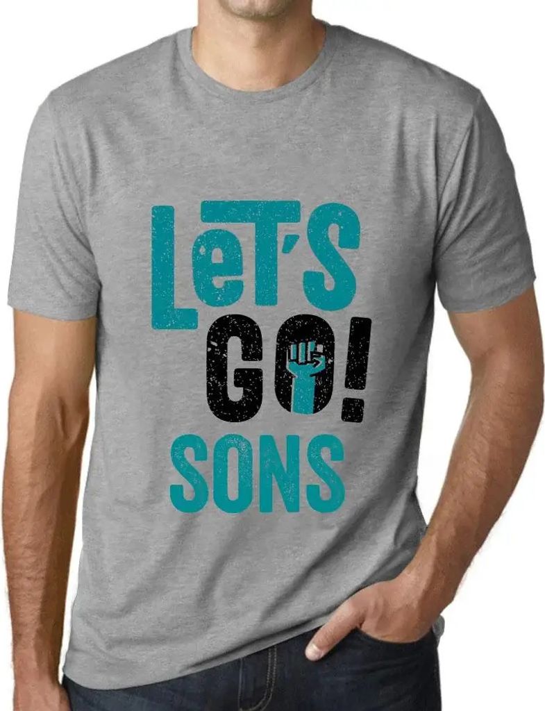 Herren Grafik T-Shirt Auf geht's Söhne – Let's Go Sons – Öko-Verantwortlich Vintage Jahrgang Kurzarm Lustige Druck Geburtstag Geschenk Mann