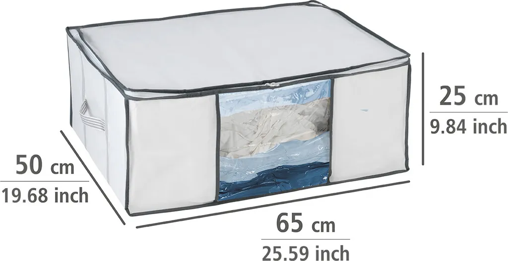 Housse de compression aspirable avec valve et fenêtre transparente
