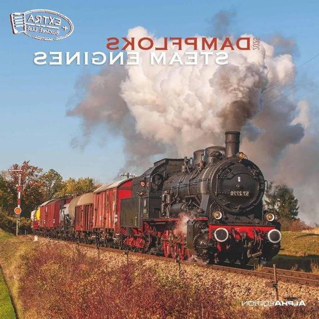 Calendrier Mural 2025 Trains à Vapeur Format Carré avec Grille