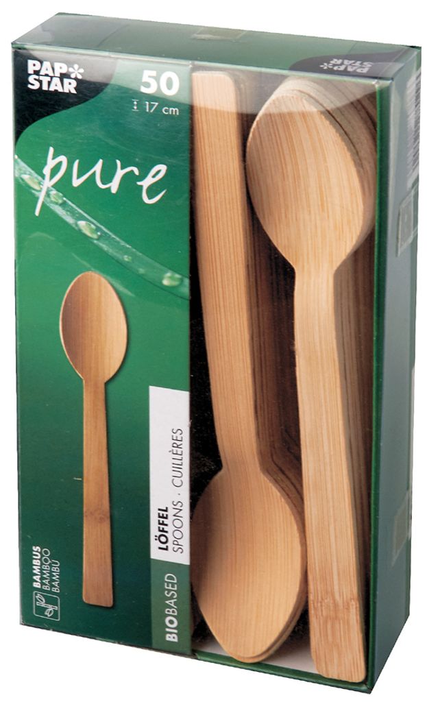 PAPSTAR Bambus-Löffel "pure" Länge: 170 mm 50 Stück Produktbild 