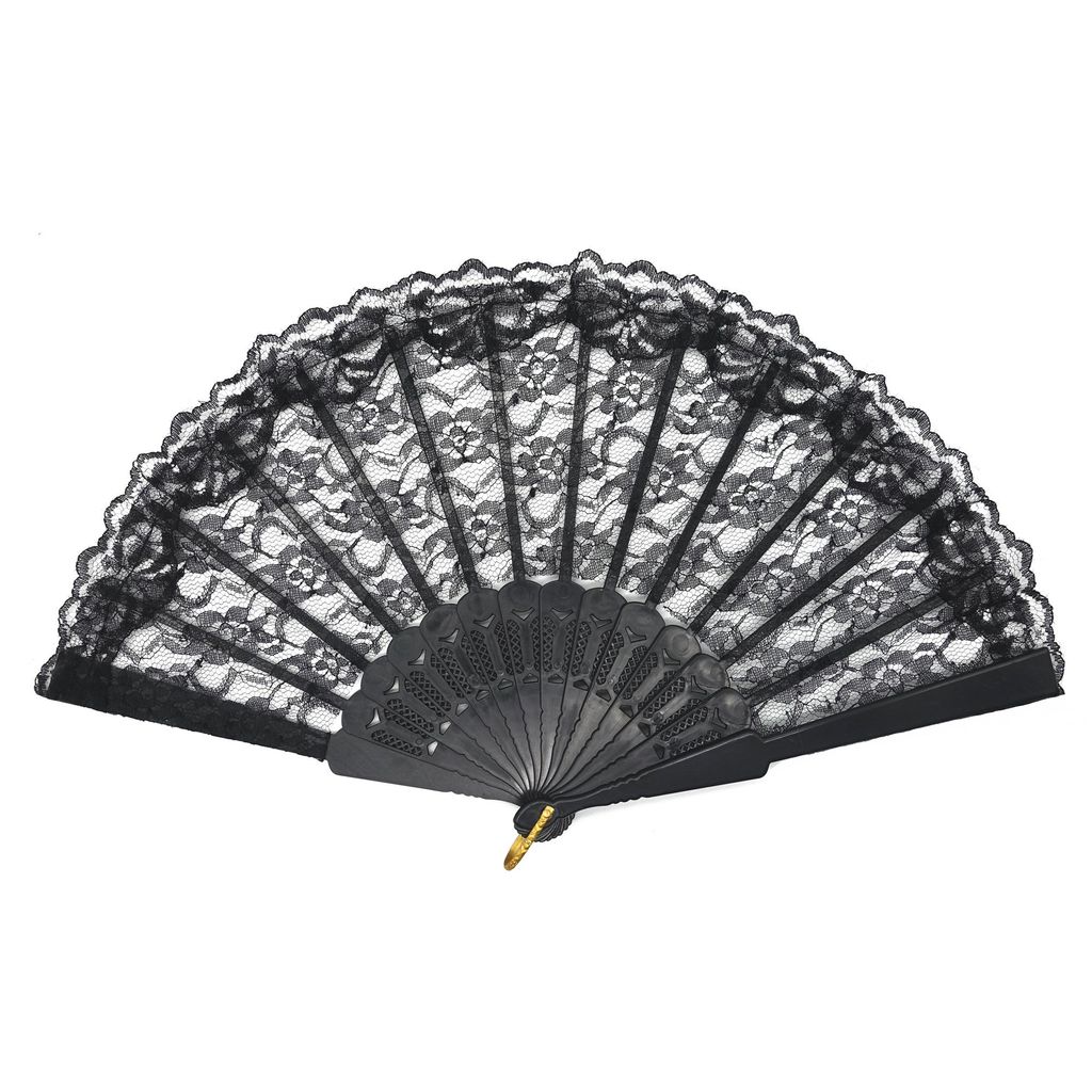 Spitzenfächer, ca. 23 cm, schwarz Produktbild 
