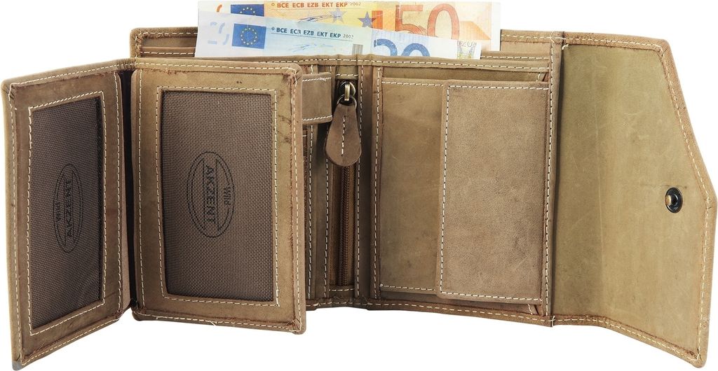 Akzent Wild Echt Leder Geldbörse mit Blumenprint