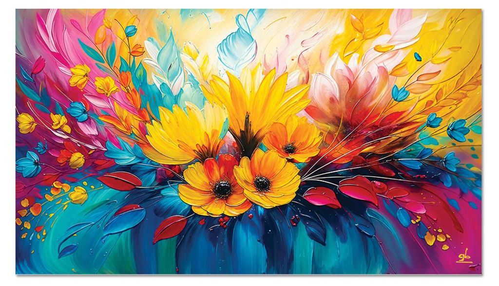 Giallobus - 24 - Blumen im Wind - Giallobus - 140L x 80B cm - Bild - Acrylglas