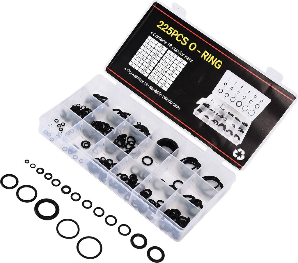 Gummi-Sortiment-Kit,O-Ring-Dichtung Unterlegscheibe,Gummi O-Ring-Sortiment-Kit,Wasserhahn O-Ring-Kit,Gummi Unterlegscheiben,O-Ring-Kit