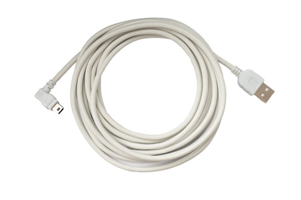 SYSTEM-S USB 2.0 Kabel 3 m Typ A Stecker zu Mini B Stecker Winkel 5V in Weiß