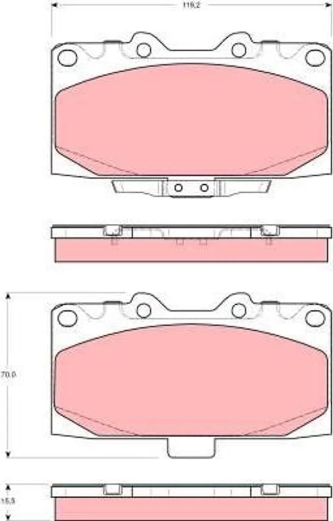Stop bruits et vibrations : Plaquettes TRW GDB3307 OE 26296FA170