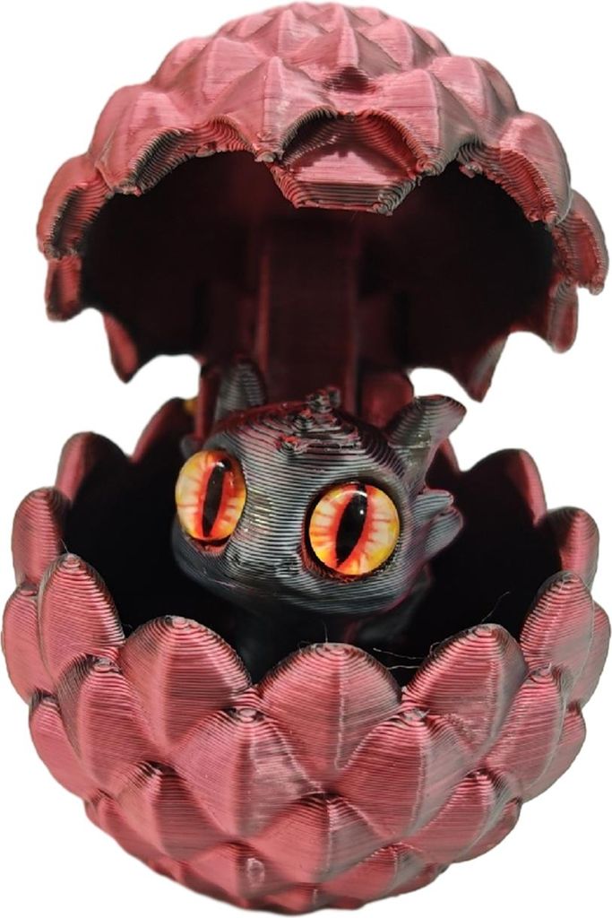 3D-gedrucktes Drachenei-Ornament, leuchtende Farbe, kleine Größe, Stressabbau-Zappelspielzeug, entzückende Cartoon-Drachenstatue