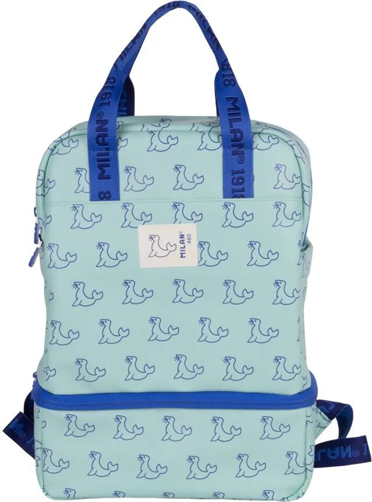 BLUEY - Zaino a sacco piatto Junior, ideale per bambini di diverse età, comodo e versatile, qualità e resistenza, 26 x 34 cm, colore Celeste, azzurro, Estándar, Casual