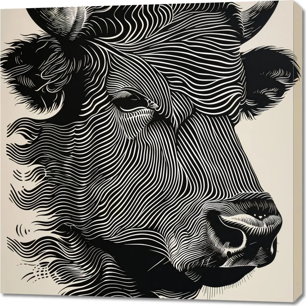 Quadro 90x90 cm Toro dai colori luminosi