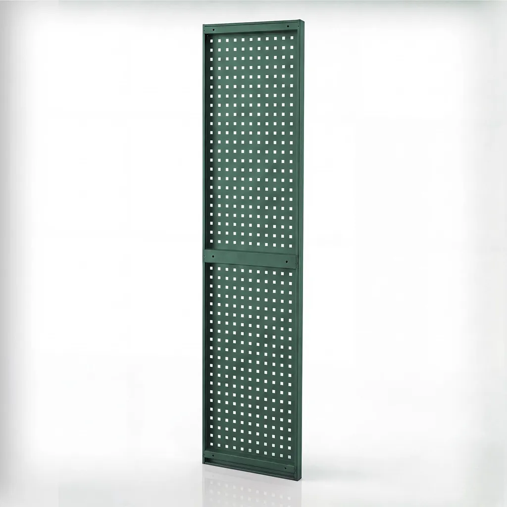 2 Plaques en tôle perforée JOHNNY verte pour étagères 1800x20x420 mm