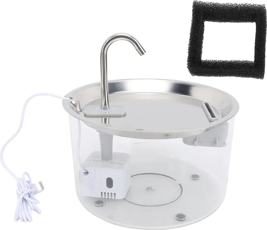 Fontana d'acqua per gatti Ciotola in plastica in acciaio inox capacità 3L Dispenser automatico per animali domestici Alcoli per cani