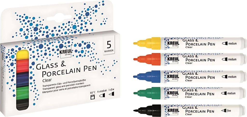 KREUL Glasmarker "Glass Color" 5er Set transparent
