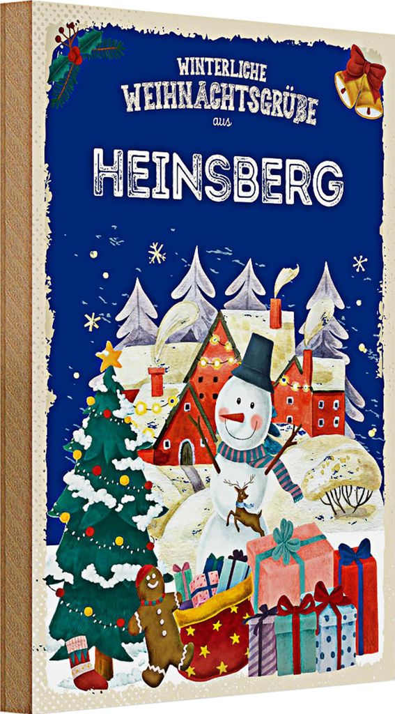 Holzschild Weihnachtsgrüße HEINSBERG 20x30cm