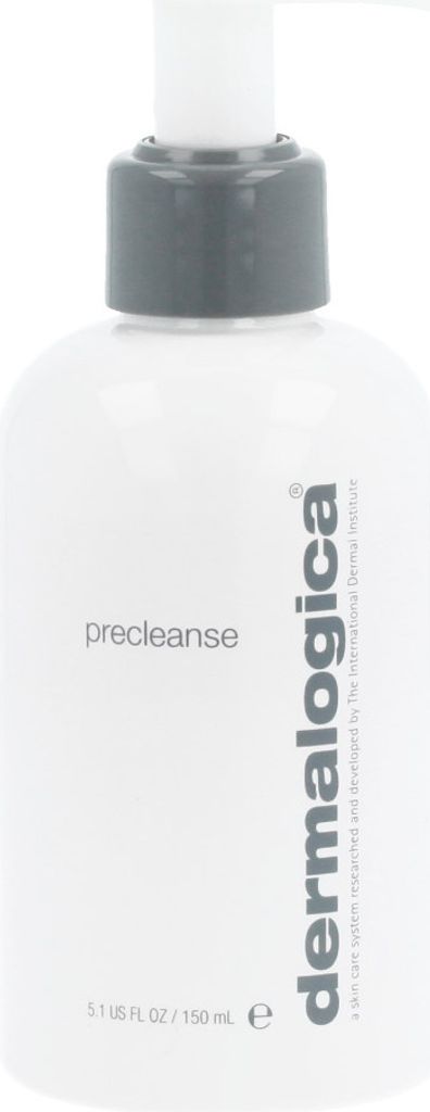 A white pump bottle of Dermalogica Precleanse.