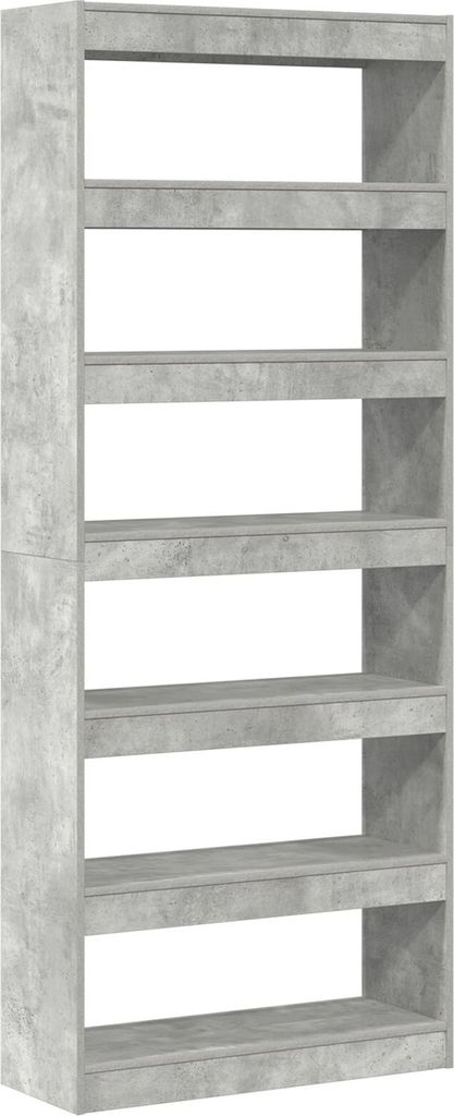 Möbel Beton Grau Bücherregal Beton grau Holzwerkstoff 80 x 30 x 198 cm - Bücherregale 3333919