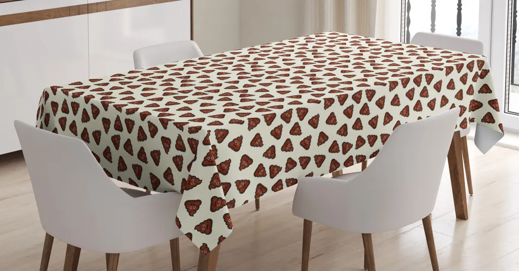 Tovaglia Abakuhaus Emoticon Cacca 140x170cm Antimacchia Divertente