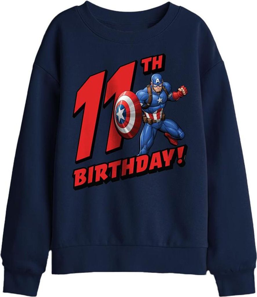 Captain America - Sweatshirt für Kinder, 11. Geburtstag TV29595 (128) (Marine)