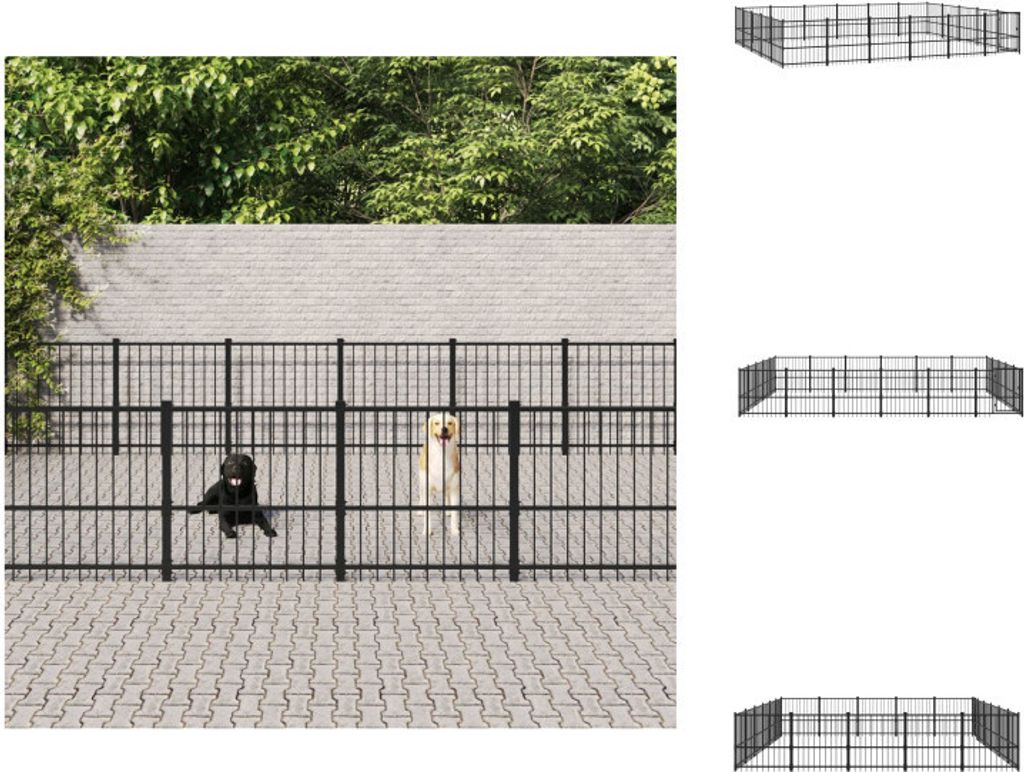 vidaXL Outdoor-Hundezwinger Stahl 28,23 m² - Hundezwinger & -ausläufe