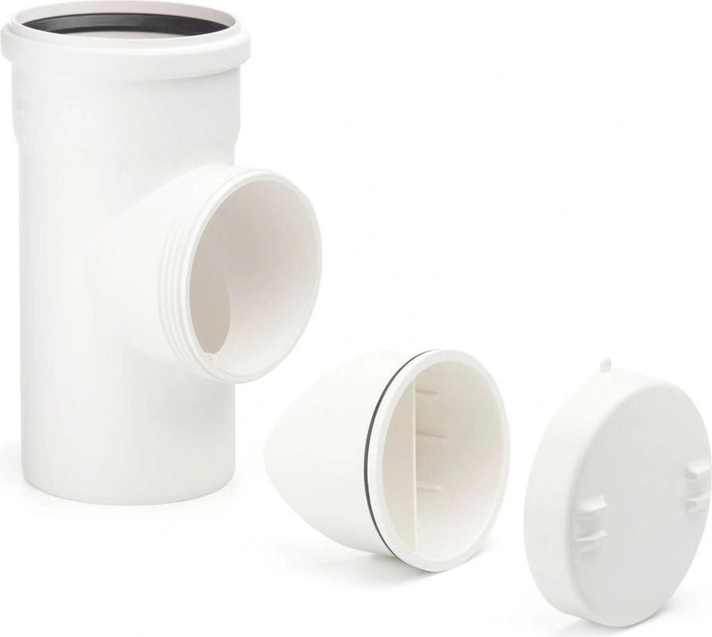 REHAU RAUPIANO PLUS Reinigungsrohr, DN 110, mit Rohrreinigungseinsatz, 1 Stk.