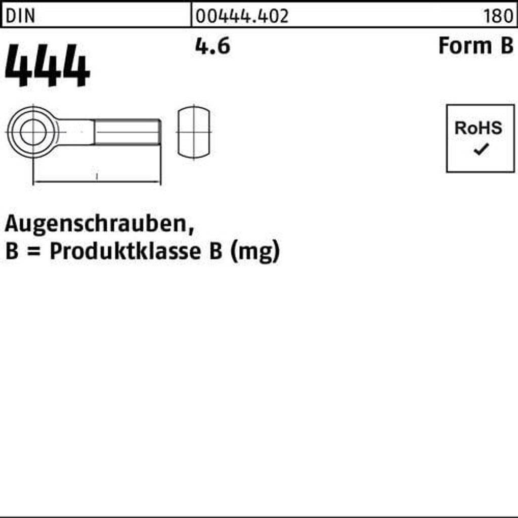 Augenschraube DIN 444 FormB BM 12x 65 4.6 10 Stück