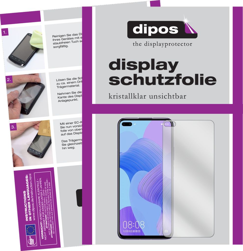 5x Schutzfolie für Honor V30 klar Displayschutzfolie Folie Display Schutz dipos