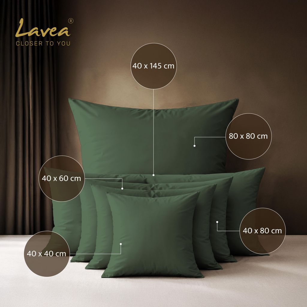 Zestaw 2 poszewek na poduszki Lavea®, 80x80 cm, 100% Zdjęcie produktu 