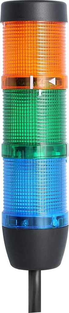 STEX24 Signalsäule blau-grün-gelb, 50mm, 24V AC/DC, LED-Blinklicht Kabel 10,0 Meter, SS50-OB3/24 174 Anschlusstechnik: