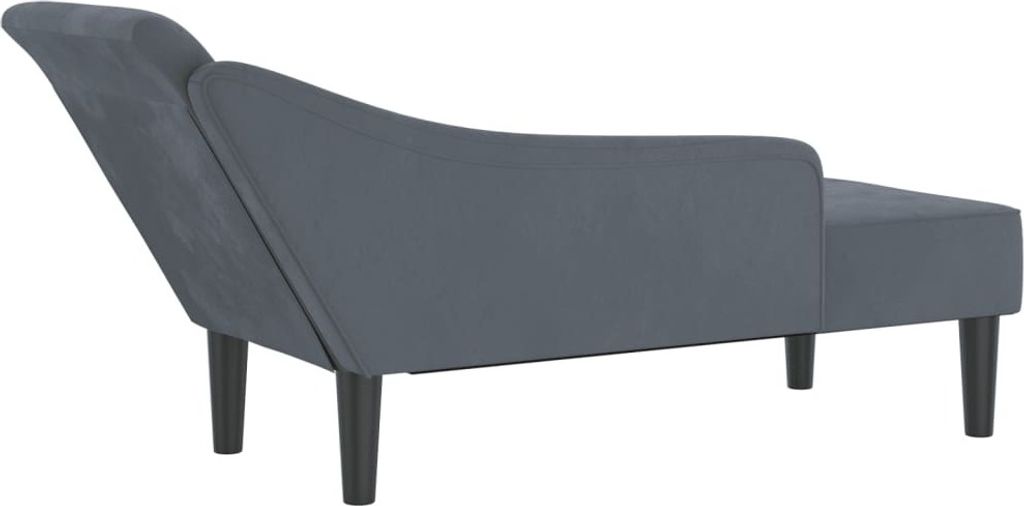 vidaXL Chaiselongue mit Kissen Dunkelgrau Samt Produktbild 5