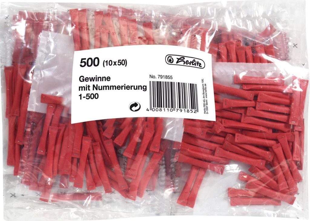 Herlitz 791855 - 500 Stück(e) - Rot - 500 Stück(e) - Polybag