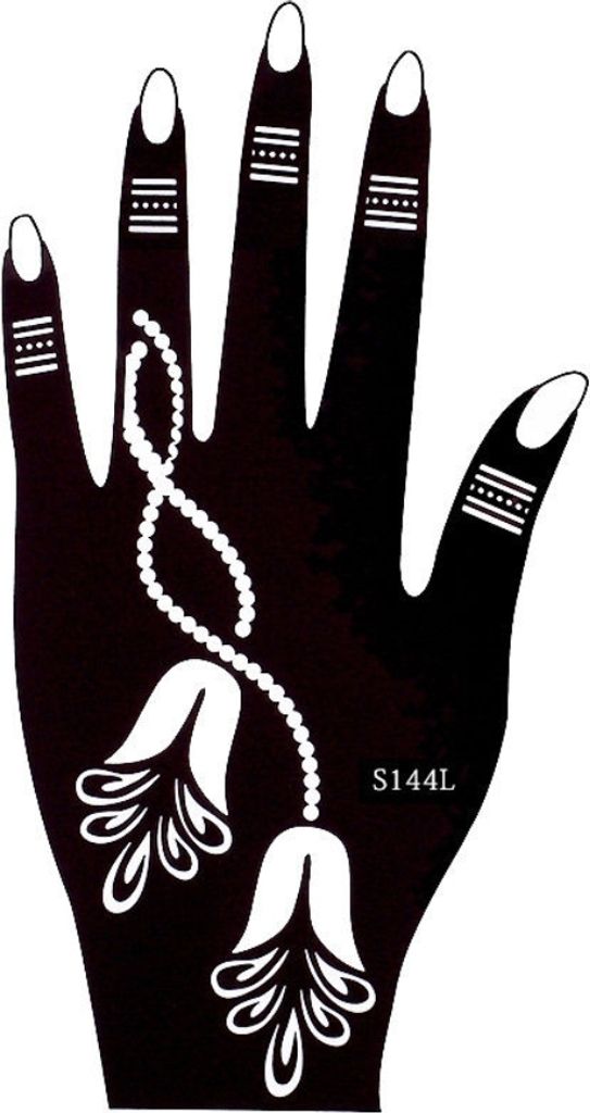 Henna Tattoo Schablone für die Linke Hand
