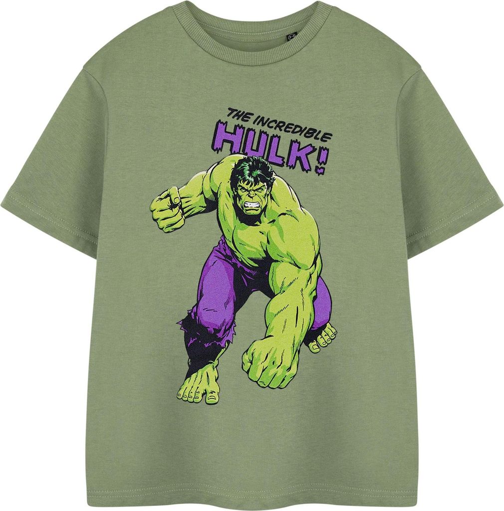 The Incredible Hulk - T-Shirt für Jungen, kurzärmlig NS9122 (116) (Khakigrün)