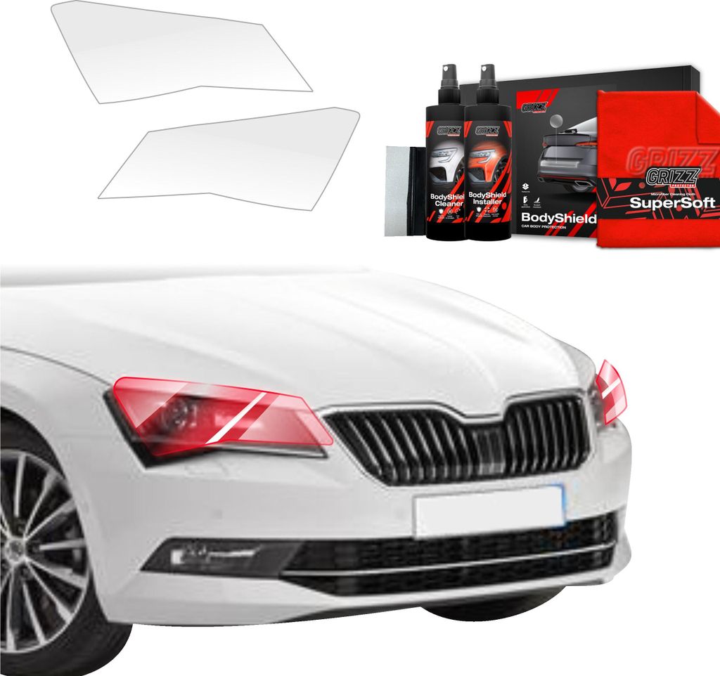 2in1 Schutzfolie für Scheinwerfer - Skoda Superb 3 Combi (2015-2019) Grizz Protector