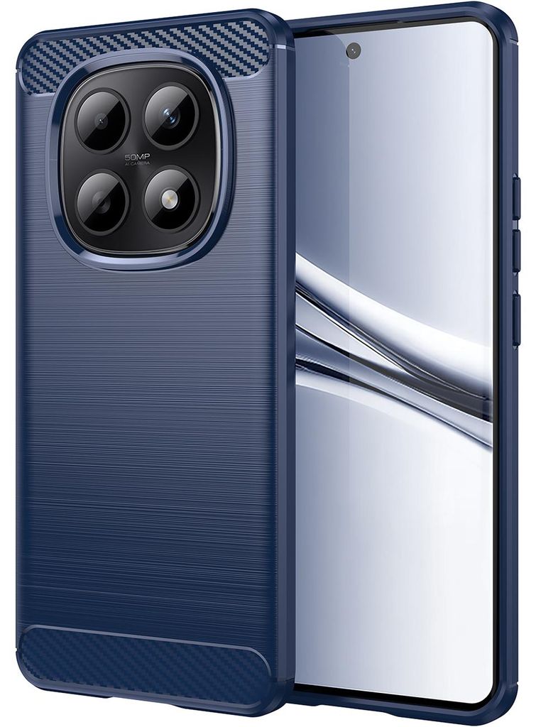Hülle für Xiaomi Poco M8/Redmi Note 15 5G/4G, Carbon-Faser TPU Silikon Stoßfest Schutzhülle Blau
