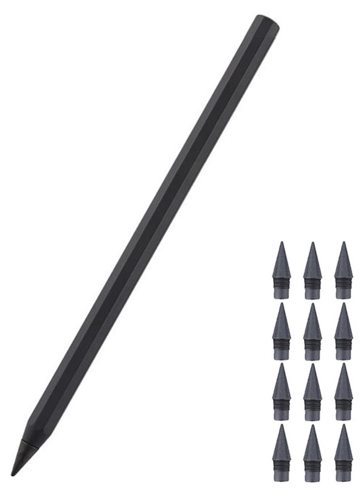 Metall-Schreibbleistift mit wiederverwendbarer Metallspitze – kein Anspitzen oder Tintenbedarf – leichtgängiger Schreibstift für Architekten ...