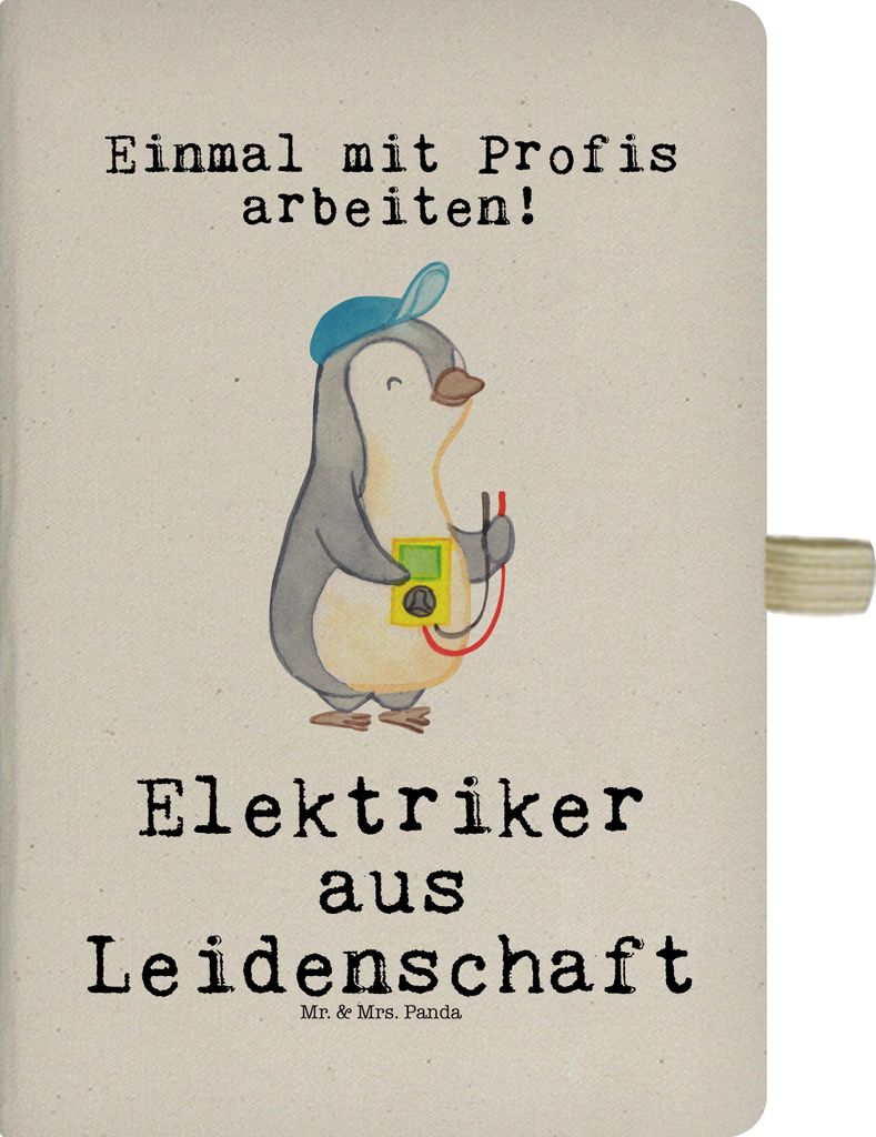 Mr. & Mrs. Panda Kladde Elektriker Leidenschaft - Transparent - Geschenk, Ausbildung, notizbuch, Elektrotechniker, Spruch, Tagebuch, Journal, skizz...